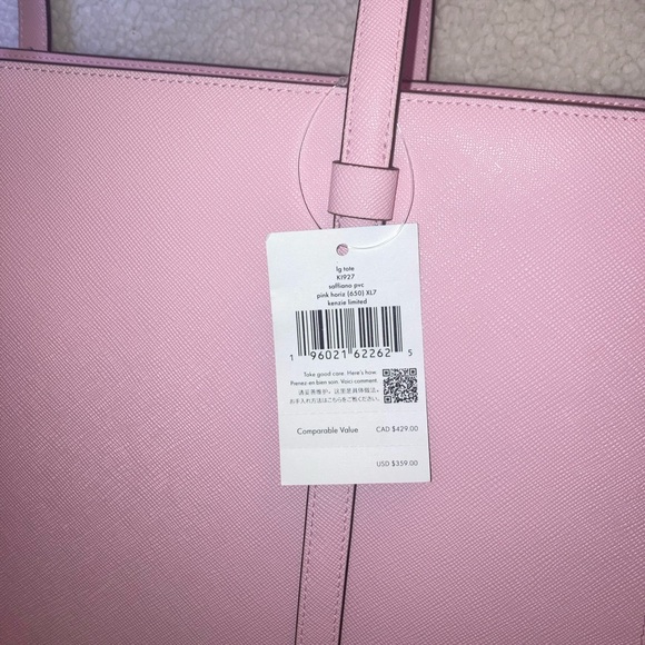 Kate Spade "Kenzie" Pink Horizon Saffiano Leather Medium Tote NWT - Picture 6 of 16